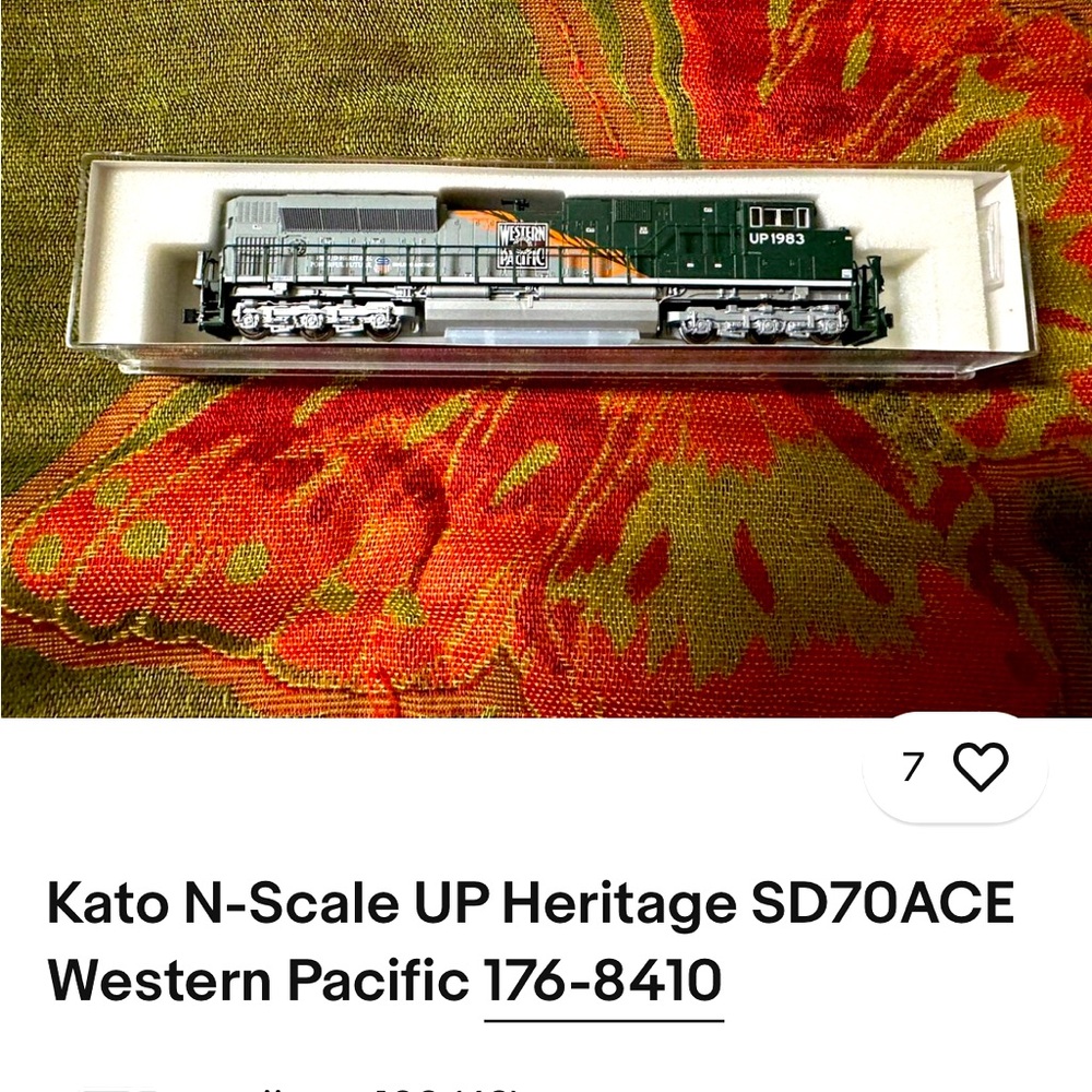 Sold Kato N-Scale UP Heritage SD70ACE Western Pacific 176-8410